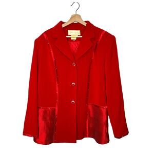 Vintage Fifth Sunday Elegant Dinner Jacket 18 Bright Red